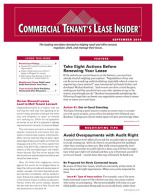 Commercial Tenant’s Lease Insider – September 2014