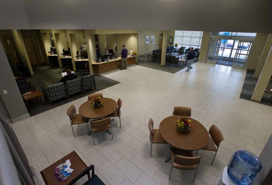 A look at the community gathering area inside the Medical Professional Center of Newport